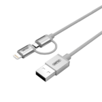 Unitek Y-C4031SL 2in1 MFI & Micro Braided 1m Silver