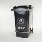 Σκούρο Γκρίζο Πλαστικός Κάδος Απορριμμάτων 120L με πενταλ