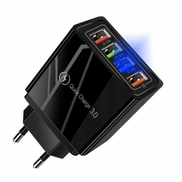 Φορτιστής Πρίζας με 3 Θύρες USB 3.1A και 1 USB QC 3.0 Izoxis 19165