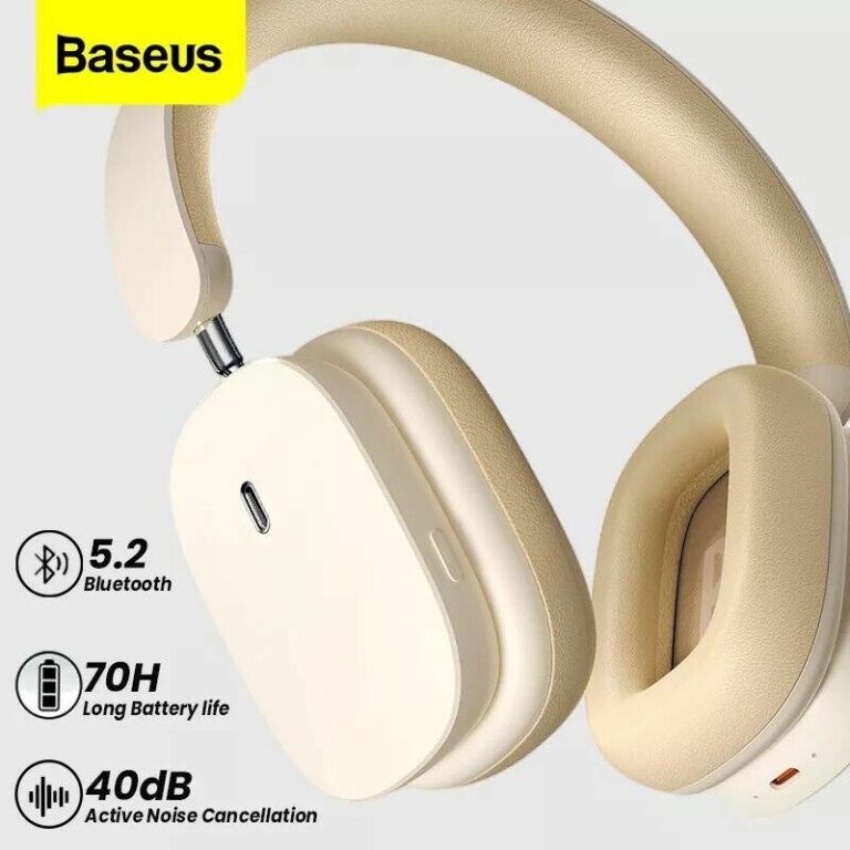 Baseus Bowie H1 Noise Cancelling Wireless Headphones White OfficeWorks