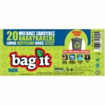 Διαφανής Σακούλες Σκουπιδιών με Κορδόνι για Ανακύκλωση Πλαστικού (PMD) 750x800mm + 50mm 20pcs/Roll