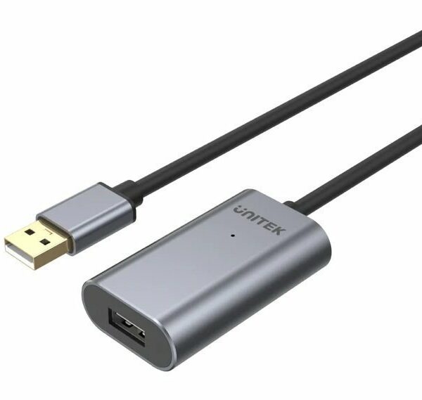 Unitek UCE USB-A 2.0 Active Extension Cable Alum 5.0m Y-271