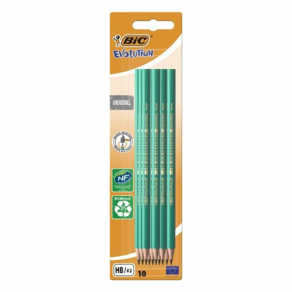 BIC Evolution Original Σετ 10 Μολύβια Γραφίτη χωρίς Ξύλο 0.35 mm