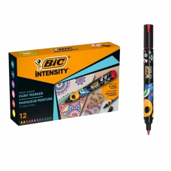 BIC Intensity Σετ 12 Μαρκαδόροι Βαφής με Ανθεκτικά & Έντονα Χρώματα για Πολλές Επιφάνειες