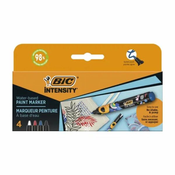 BIC Intensity Σετ 4 Μαρκαδόροι Βαφής με Ανθεκτικά & Έντονα Χρώματα για Πολλές Επιφάνειες