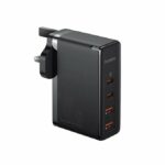 Baseus Charger Wall 100W 2xUSB-C 2xUSB-A UK+100W USB-C Cable Black