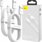 Baseus Cable MicroUSB to USB-A Simple Wisdom 1.5m White (2PC)