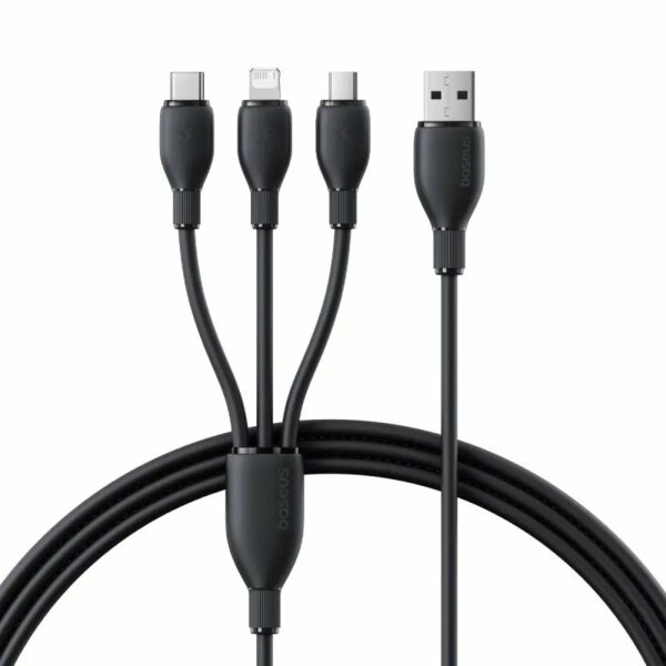 Baseus Cable 3in1 USB-C/Micro/Ligh Ultra Fast Series 1.3m Black