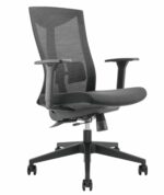 Lumivida Office Chair Ergonomic Mesh Lumbar Support Adjustable Seat/Armrest Black CH05-7