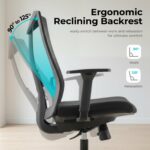 Lumivida Office Chair Ergonomic Mesh Lumbar Support Adjustable Seat/Armrest Black CH05-7 - Image 2