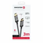 Swissten Καλώδιο HDMI 2.0 4K/60Hz Braided με Gold Plated Βύσματα 3m 75501103