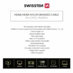 Swissten Καλώδιο HDMI 2.0 4K/60Hz Braided με Gold Plated Βύσματα 3m 75501103 - Image 7
