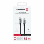 Swissten Braided Καλώδιο USB-C σε Lightning 3A (έως 30W) με Aluminum Shell 1.5m 71529203 Μαύρο