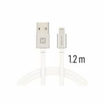 Swissten USB-A σε Lightning Braided Καλώδιο 3A με Μεταλλικούς Συνδέσμους 1.2m 71523203 Ασημί - Image 2
