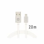 Swissten USB-A σε Lightning Braided Καλώδιο 3A με Μεταλλικούς Συνδέσμους 2m 71523303 Ασημί - Image 2