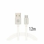 Swissten USB-A σε Micro USB Braided Καλώδιο 3A με Ανοδιωμένους Συνδέσμους 1.2m 71522203 Ασημί - Image 2