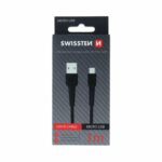 Swissten TPU Καλώδιο USB-A σε Micro USB με Ανοδιωμένο Αλουμίνιο 1m 71505520 Μαύρο