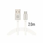 Swissten USB-A σε Micro USB Braided Καλώδιο 3A με Ανοδιωμένους Συνδέσμους 2m Ασημί - Image 2