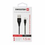 Swissten USB-A σε USB-C 3.1 TPU Καλώδιο με Μακρύ Connector (9mm) 1.5m 71504403 Μαύρο
