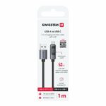 Swissten LCD Καλώδιο USB-A σε USB-C 3A έως 60W με Οθόνη Ένδειξης Ισχύος 1.5m 71551072