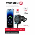 Swissten MagStick Μαγνητική Βάση Αυτοκινήτου για Αεραγωγό με Ασύρματη Φόρτιση έως 15W (MagSafe) 65010611