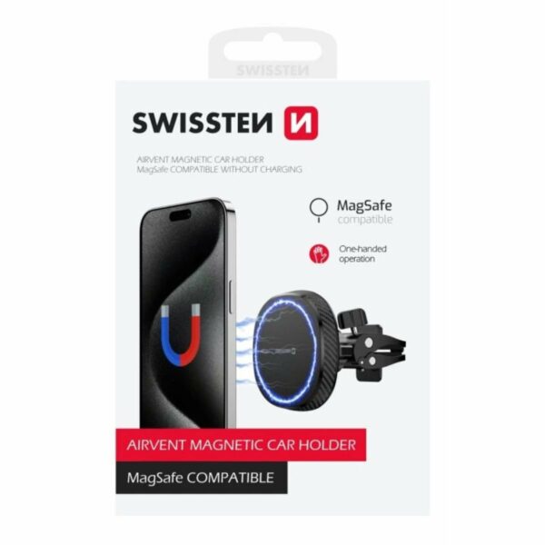 Swissten MagStick Compact Μαγνητική Βάση Κινητού για Αεραγωγό (Συμβατή με MagSafe) 65010800