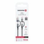 Swissten 4in1 Braided Καλώδιο Δεδομένων & Φόρτισης 3A 1.5m 74501102
