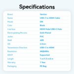 Vention Converter USB-C to HDMI Cable 4K60Hz 1.5m CRIBG - Image 4