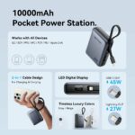 Vention Powerbank 10000mAh 45W Built-in USB-C & Lightning Cables FKMN0 Beige - Image 6