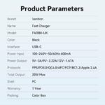 Vention Charger Wall 20W 1xUSBC Black FADB0-UK - Image 4