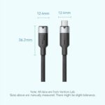 Vention IT Cable USB-C 3.2 Gen2 M-F 0.5m Braided Aluminum Black TRFBD - Image 3