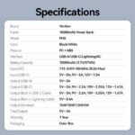 Vention Powerbank Wireless+Travel Charger 6in1 10000mAh Black FHXB0 - Image 3