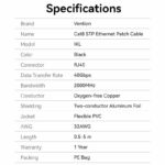 Vention NETWORK Cable Cat8 STP Rotate Right Angle Slim 5.0m Black IKLBJ - Image 4