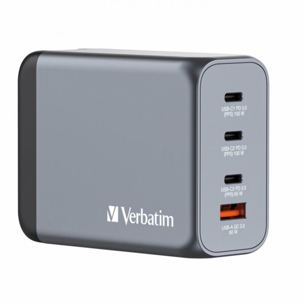 Verbatim GaN Charger 4 Port 200W USB A/C (EU/UK/US) GNC-200