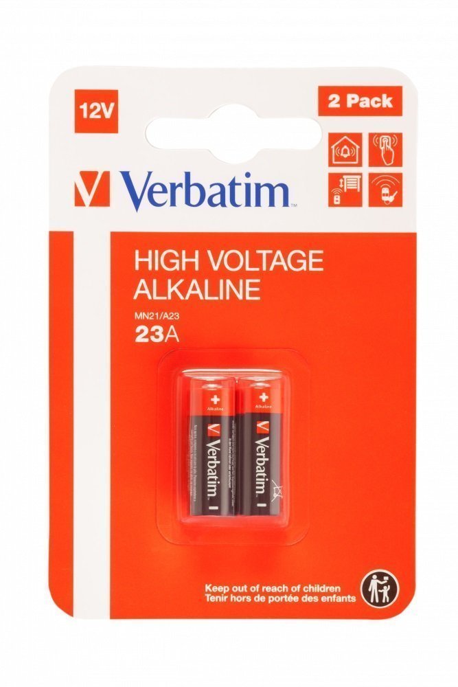 1_1707290592 Verbatim Alkaline 12V 23A (MN21/A23) 2pcs Batteries - Image 1