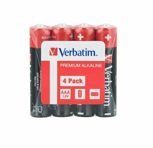 Verbatim Alkaline AAA 4pcs Batteries (Wrap)