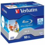 Verbatim BD-R 25GB 6X 10-Pack Jewel Case Printable 43713