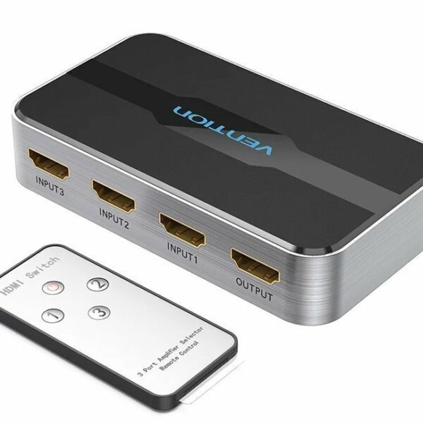 Vention HDMI Switch 3-Port 4K 2.0 w/Remote Control AFOH0