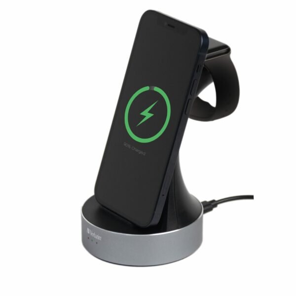 Verbatim Charger Desktop Wireless Qi MFI 2in1 Apple Devices WCS-01