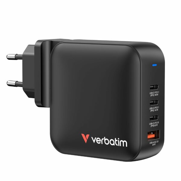 Verbatim Charger Wall 165W Mini GaN 3xUSBC 1xUSBA GNC-140