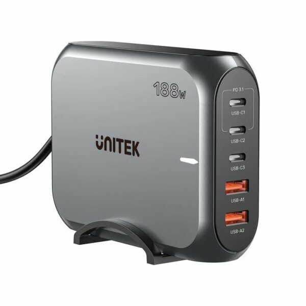 Unitek Charge Desktop 188W 5-Port PD3.1 GaN Station 140W P1234A (UK)