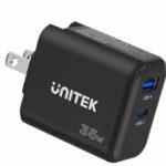 Unitek Charge Wall 35W 1xUSB-C PD & 1xQC 3.0 UK/EU/US Black P1119A
