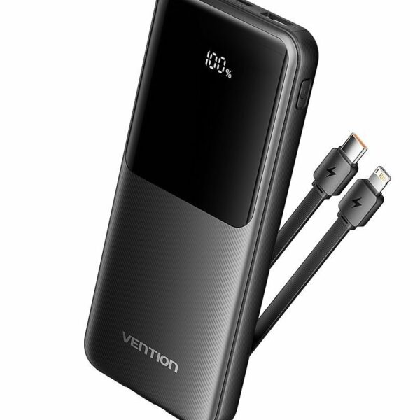 Vention Powerbank 10000mAh 22.5W Built-in USBC+Lighting Black FHOB0