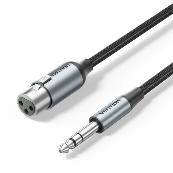Vention AUDIO 6.3mm to XLR M-F Cable Braided-Metal 2.0m BKGHI