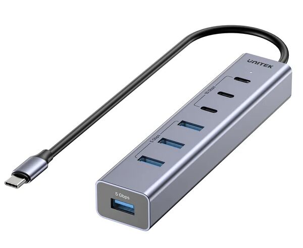 Unitek USB-A Hub 7-Port 3xUSB-C 4xUSB-A with Power Supply H1335A
