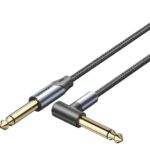 Vention AUDIO 6.3mm M to 6.3mm M Right Angle Braided-Metal 3.0m BKEHI