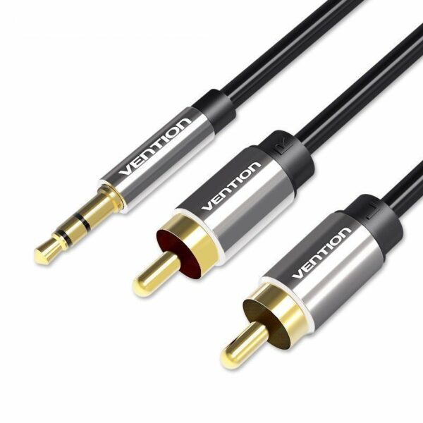 Vention AUDIO 3.5mm to 2RCA M-M Cable Metal 2.0m BCFBH