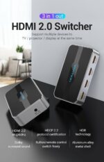 Vention HDMI Switch 3-Port 4K 2.0 w/Remote Control AFOH0 - Image 2