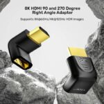 Unitek HDMI Adaptor 1×90 & 1×270 degrees RA 8K60Hz A1046ABK - Image 2