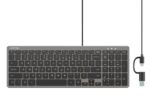 Unitek Keyboard Wired 99K USB-C/A English SlimTap T053 Space Grey - Image 2